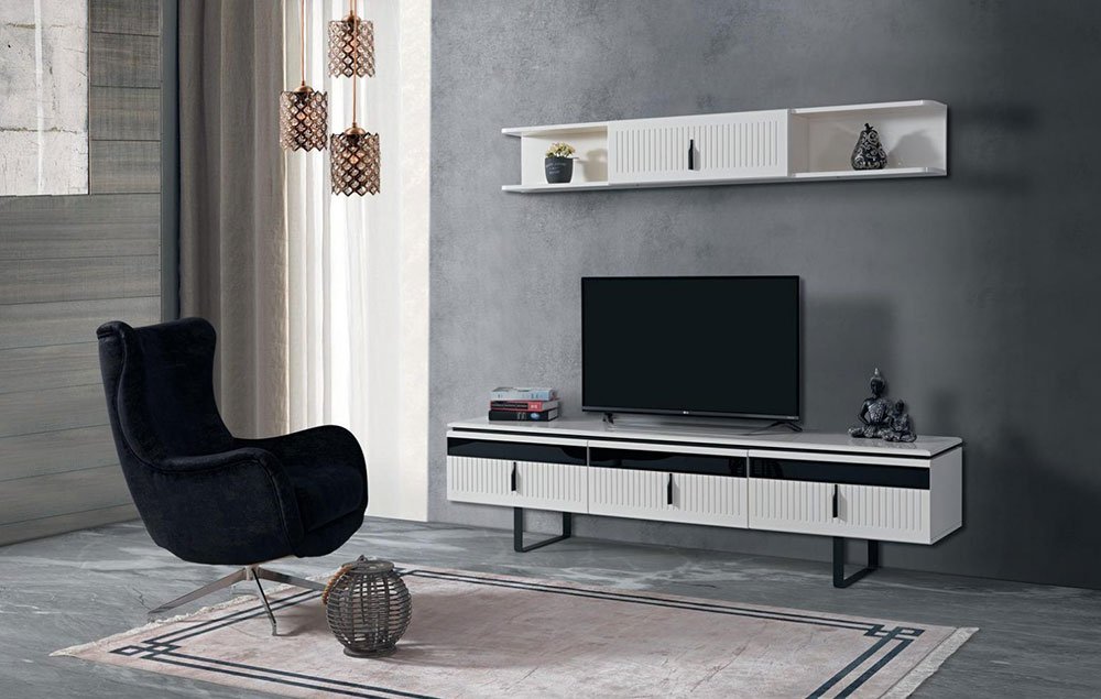 favori-template (51) Wohnzimmerset - Moderne Eleganz mit Weiß und Schwarz